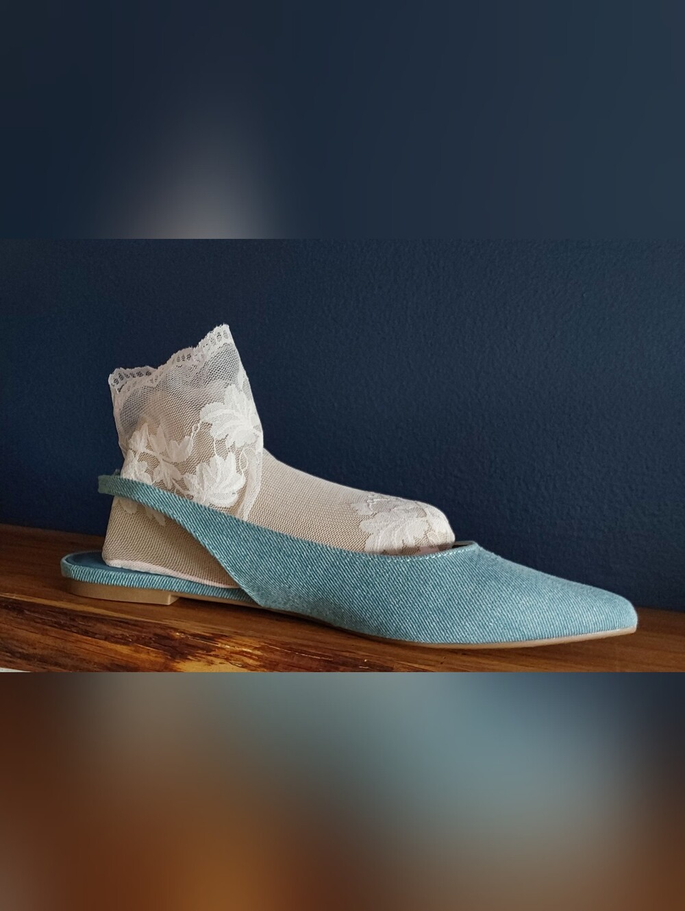 (2) RETRO LACE & TULLE TRANSPARENT SHORT SOCKS. O/S - Picture 6 of 6